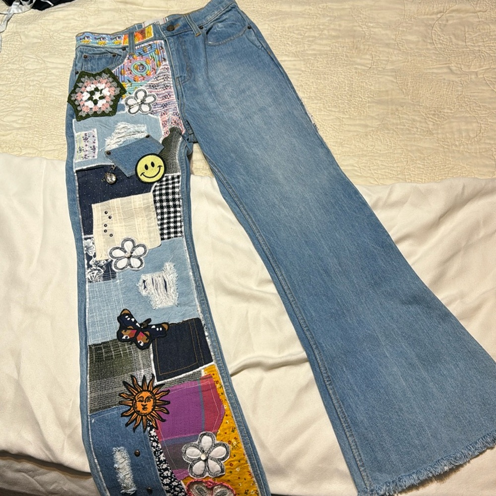 BDG patchwork jeans raw hem - Picture 3 of 10